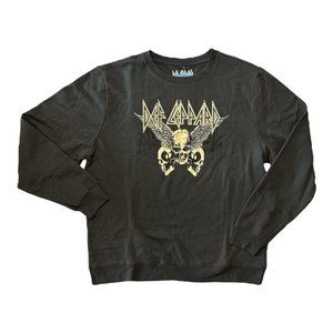DEF LEPPARD BAND FLEECE CREW SWEATSHIRT GREY